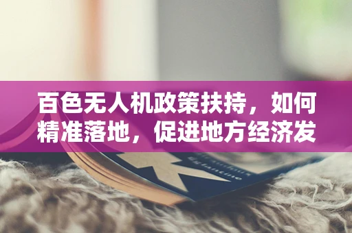 百色无人机政策扶持，如何精准落地，促进地方经济发展？