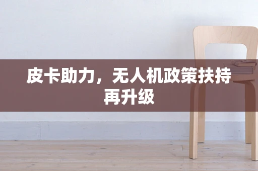 皮卡助力，无人机政策扶持再升级