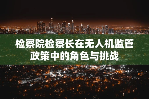 检察院检察长在无人机监管政策中的角色与挑战