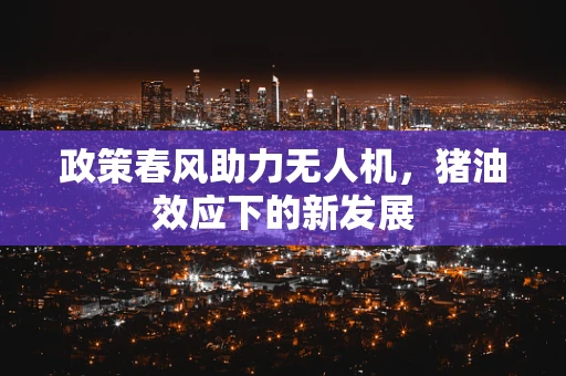 政策春风助力无人机，猪油效应下的新发展