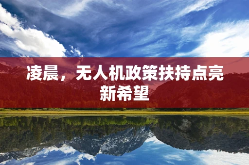 凌晨，无人机政策扶持点亮新希望
