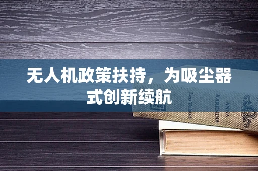 无人机政策扶持，为吸尘器式创新续航