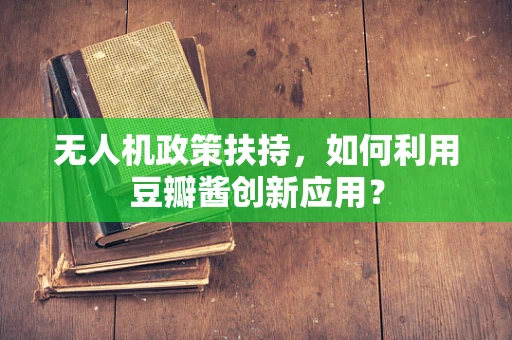 无人机政策扶持，如何利用豆瓣酱创新应用？