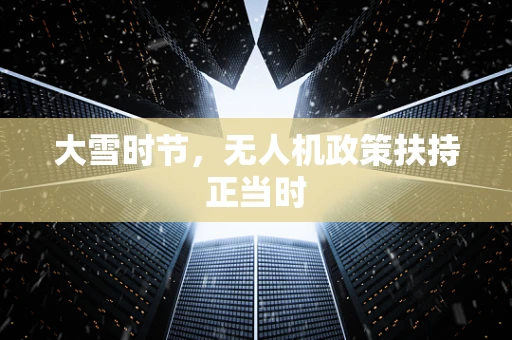 大雪时节，无人机政策扶持正当时