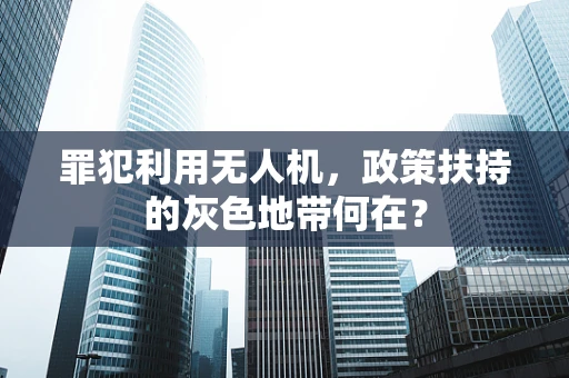 罪犯利用无人机，政策扶持的灰色地带何在？