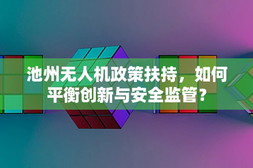 池州无人机政策扶持，如何平衡创新与安全监管？