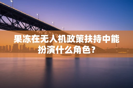 果冻在无人机政策扶持中能扮演什么角色？