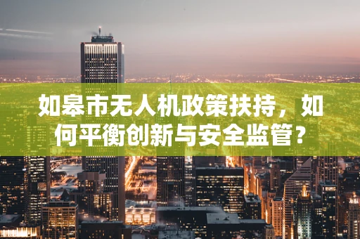 如皋市无人机政策扶持，如何平衡创新与安全监管？
