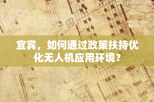宜宾，如何通过政策扶持优化无人机应用环境？