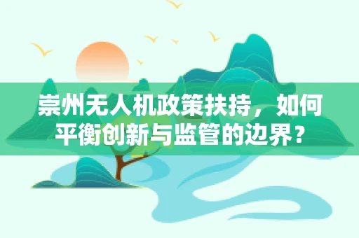 崇州无人机政策扶持，如何平衡创新与监管的边界？