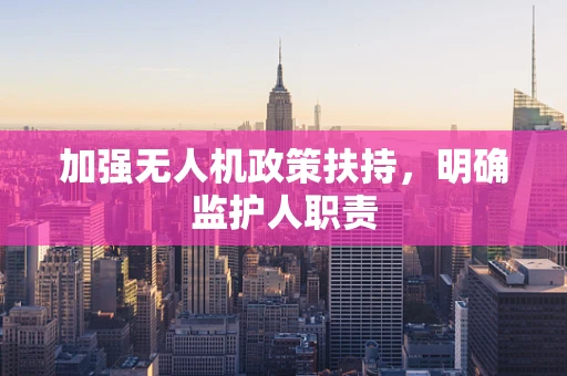 加强无人机政策扶持，明确监护人职责