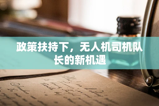 政策扶持下，无人机司机队长的新机遇
