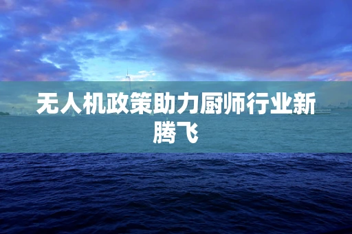 无人机政策助力厨师行业新腾飞