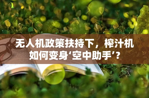 无人机政策扶持下，榨汁机如何变身‘空中助手’？