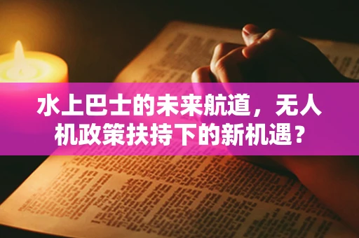 水上巴士的未来航道，无人机政策扶持下的新机遇？