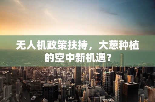 无人机政策扶持，大葱种植的空中新机遇？