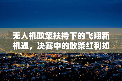 无人机政策扶持下的飞翔新机遇，决赛中的政策红利如何最大化利用？