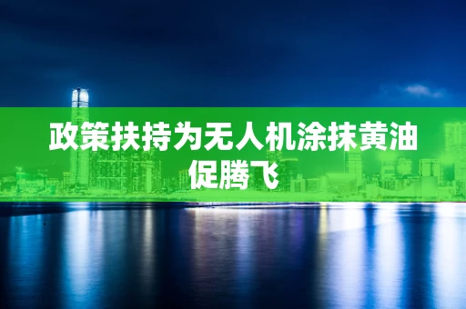 政策扶持为无人机涂抹黄油促腾飞