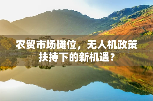 农贸市场摊位，无人机政策扶持下的新机遇？