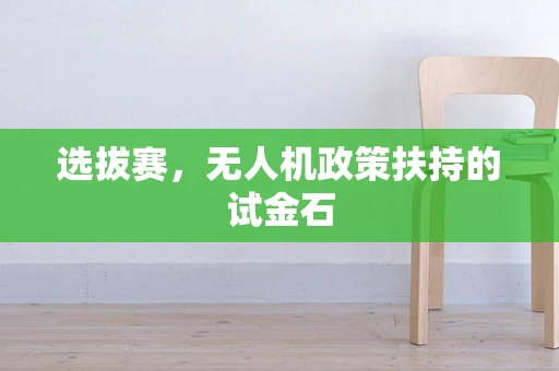 选拔赛，无人机政策扶持的试金石