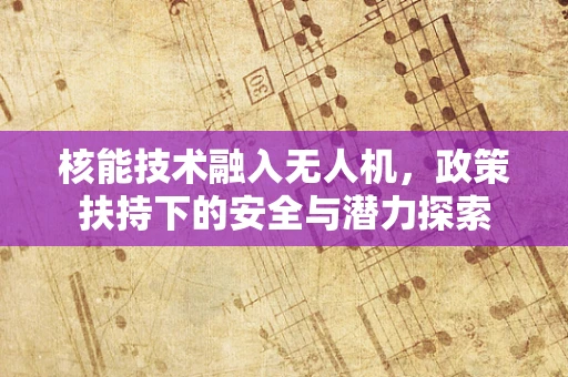 核能技术融入无人机，政策扶持下的安全与潜力探索