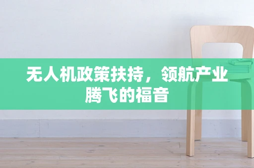 无人机政策扶持，领航产业腾飞的福音