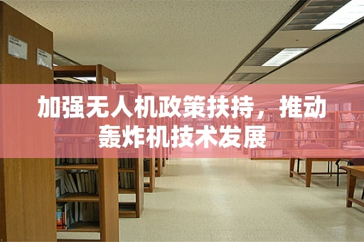加强无人机政策扶持，推动轰炸机技术发展