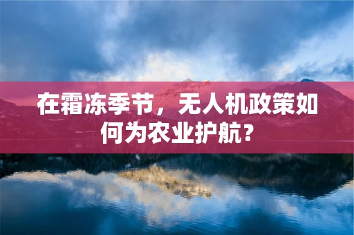在霜冻季节，无人机政策如何为农业护航？