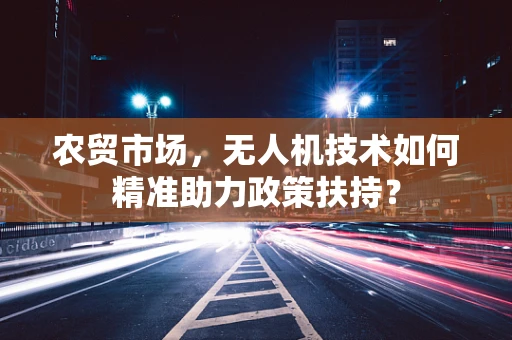 农贸市场，无人机技术如何精准助力政策扶持？