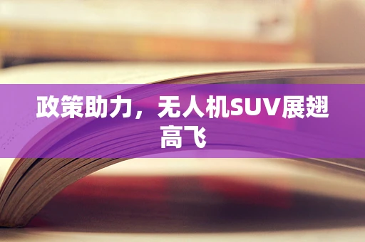 政策助力，无人机SUV展翅高飞