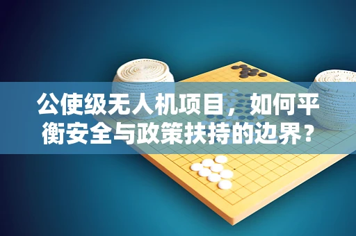 公使级无人机项目，如何平衡安全与政策扶持的边界？