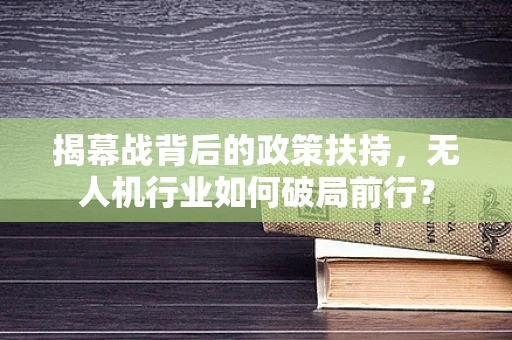 揭幕战背后的政策扶持，无人机行业如何破局前行？