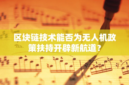 区块链技术能否为无人机政策扶持开辟新航道？