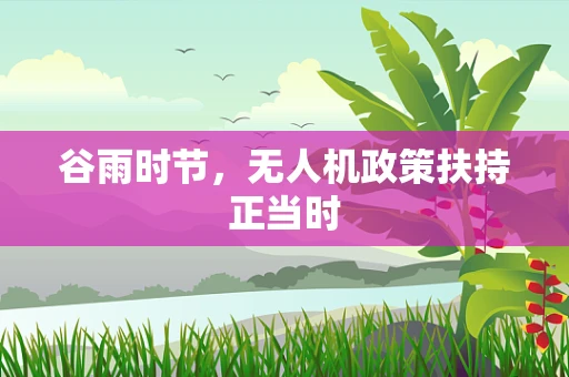 谷雨时节，无人机政策扶持正当时