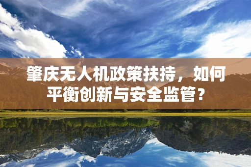 肇庆无人机政策扶持，如何平衡创新与安全监管？