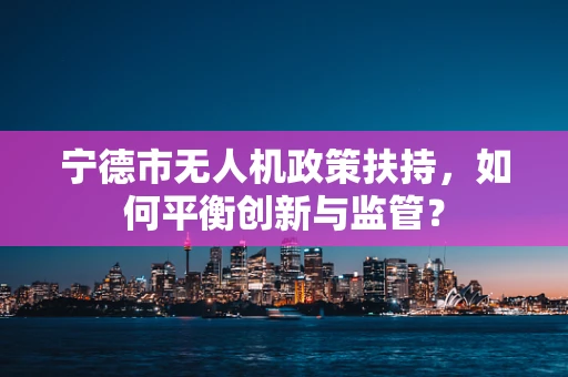 宁德市无人机政策扶持，如何平衡创新与监管？