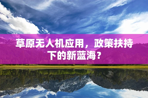 草原无人机应用，政策扶持下的新蓝海？