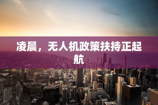凌晨，无人机政策扶持正起航