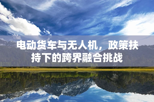 电动货车与无人机，政策扶持下的跨界融合挑战