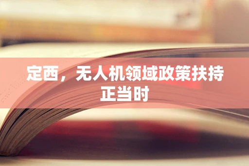 定西，无人机领域政策扶持正当时
