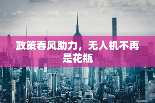 政策春风助力，无人机不再是花瓶