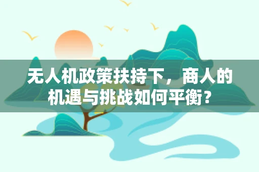 无人机政策扶持下，商人的机遇与挑战如何平衡？