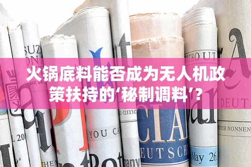 火锅底料能否成为无人机政策扶持的‘秘制调料’？
