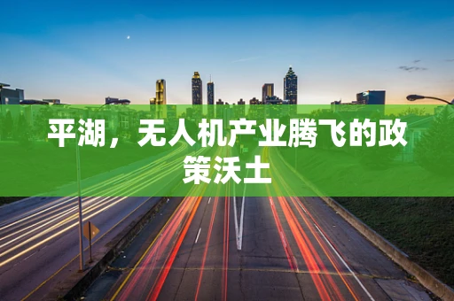 平湖，无人机产业腾飞的政策沃土
