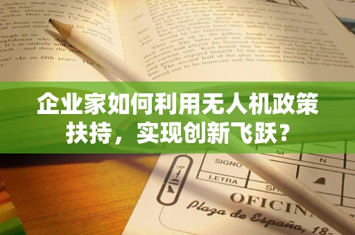 企业家如何利用无人机政策扶持，实现创新飞跃？