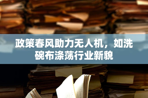 政策春风助力无人机，如洗碗布涤荡行业新貌