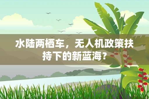 水陆两栖车，无人机政策扶持下的新蓝海？