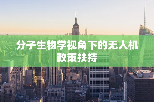 分子生物学视角下的无人机政策扶持
