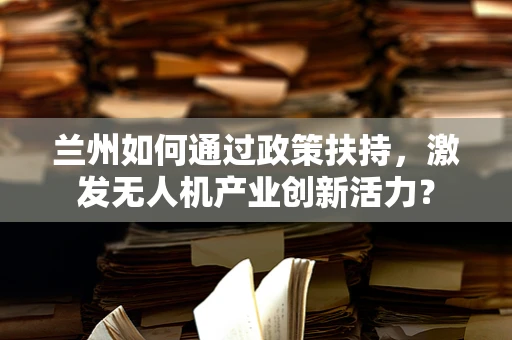 兰州如何通过政策扶持，激发无人机产业创新活力？