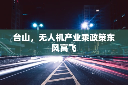 台山，无人机产业乘政策东风高飞